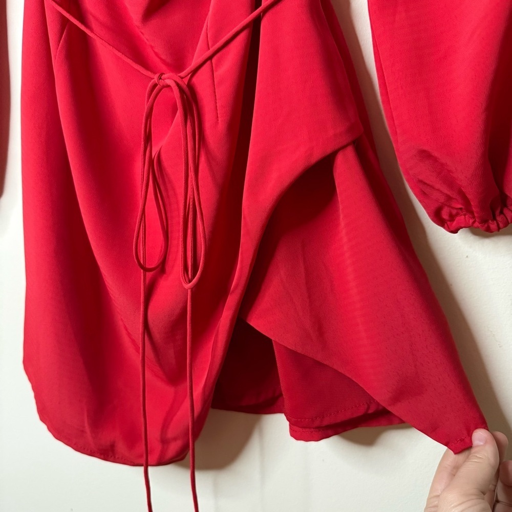SUPERDOWN Selene Red Valentine’s Day Sexy Cut Out Longsleeve Mini Dress - Picture 5 of 8